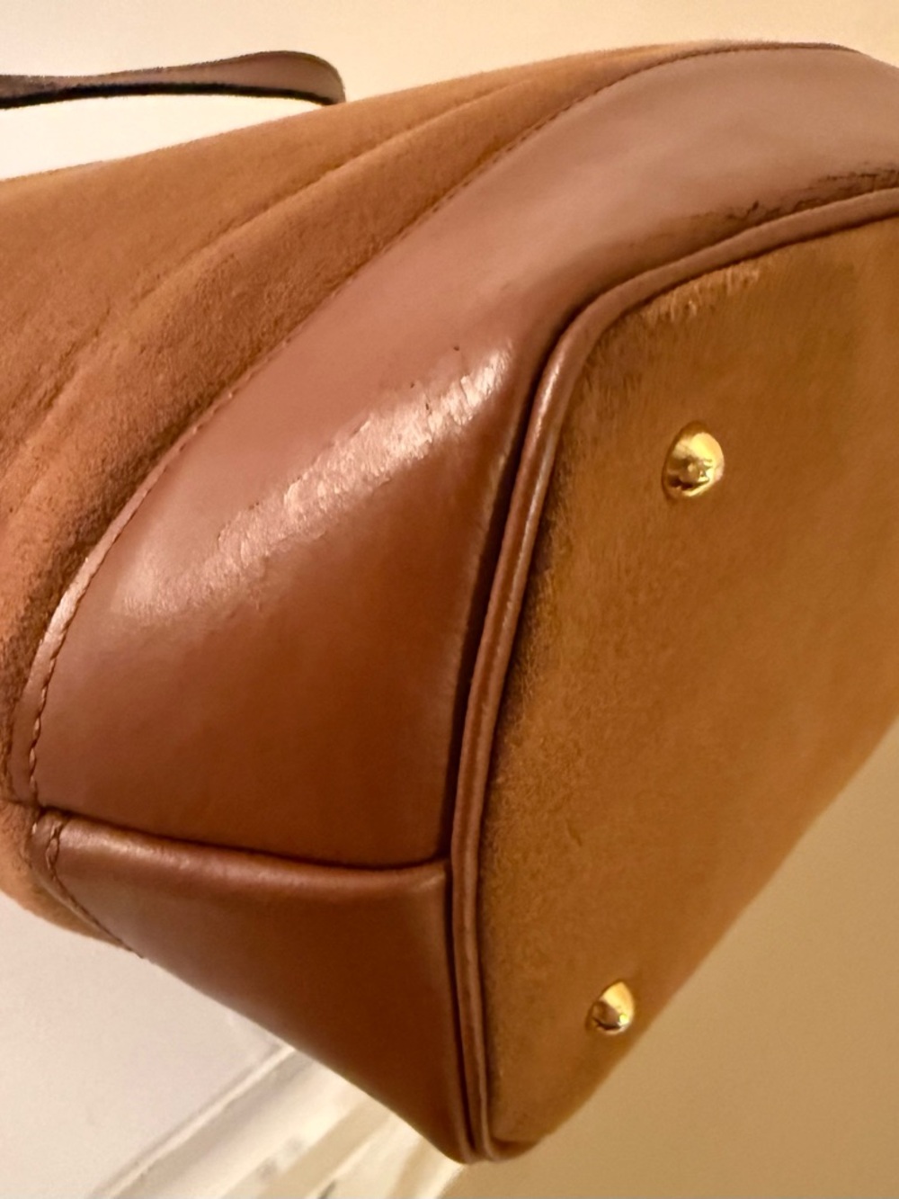 Nina Ricci  Vintage brown suede & Leather Tote Bag GUC - Picture 8 of 14